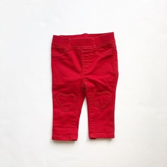 Babygap red heart patch jeggings VGUC 6-12 months - Picture 1 of 4